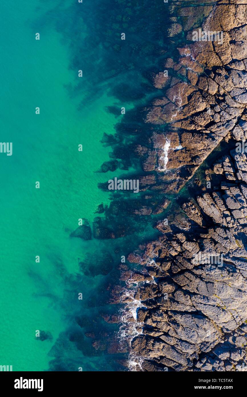 El paisaje costero en la ballena, Sonabia, Municipio de Castro, Mar Cantábrico, Cantabria, España, Europa. Foto de stock