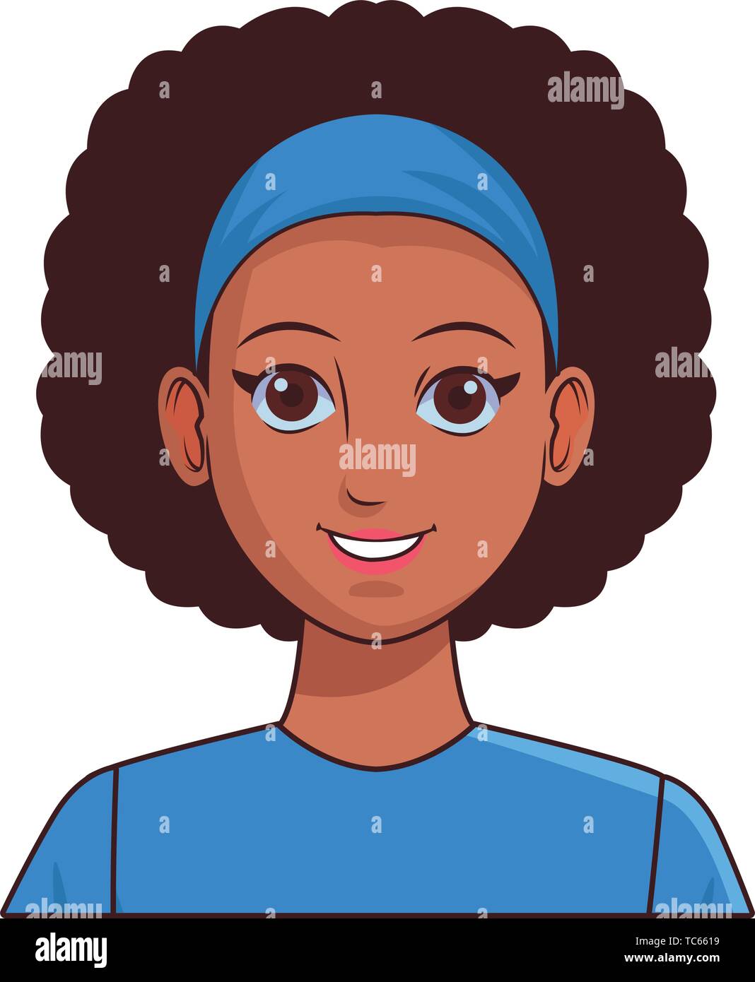 Mujer joven personaje de dibujos animados de avatar foto de perfil Imagen  Vector de stock - Alamy