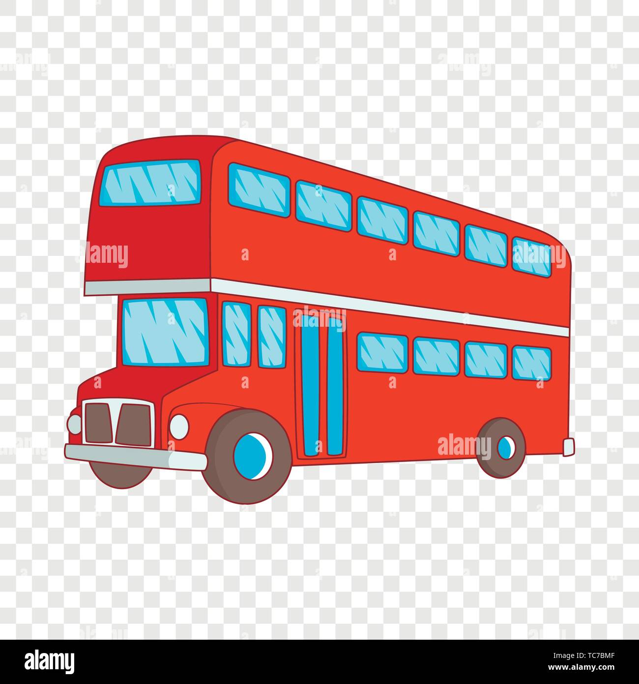 Double Decker Bus icono, estilo de dibujos animados Imagen Vector de