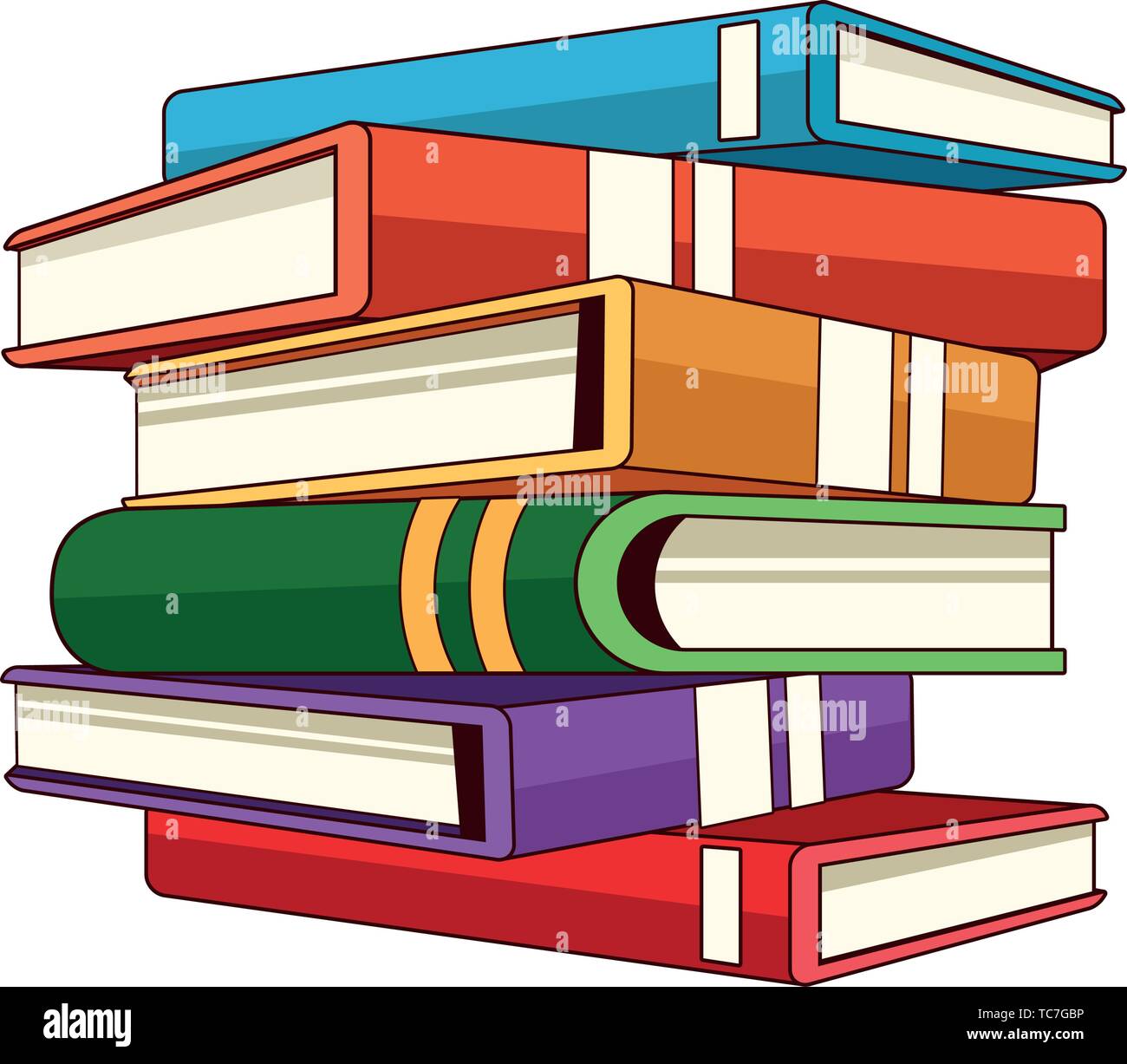Icono de libros cerrados apilada aislada de dibujos animados Imagen Vector  de stock - Alamy