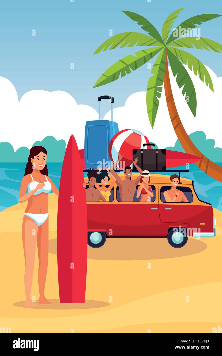 Verano vacaciones de playa y pueblo en dibujos animados Imagen Vector de stock - Alamy Verano vacaciones de playa y pueblo en dibujos animados Imagen Vector de stock - Alamy