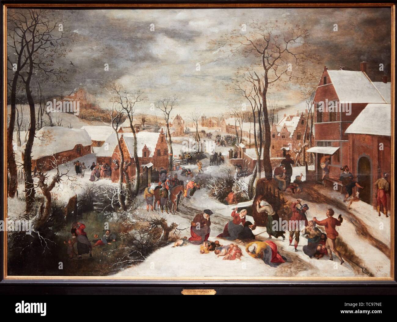 '''La matanza de los inocentes'' de 1586, Lucas van Valckenborch I (?), el Museo Thyssen Bornemisza, Madrid, España Foto de stock