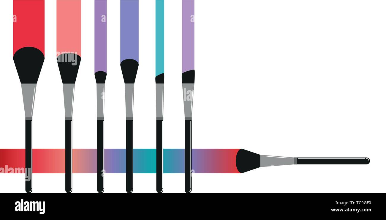 Brush set maquillaje colorido diseño con espacio de copia ilustración vectorial EPS10 Ilustración del Vector