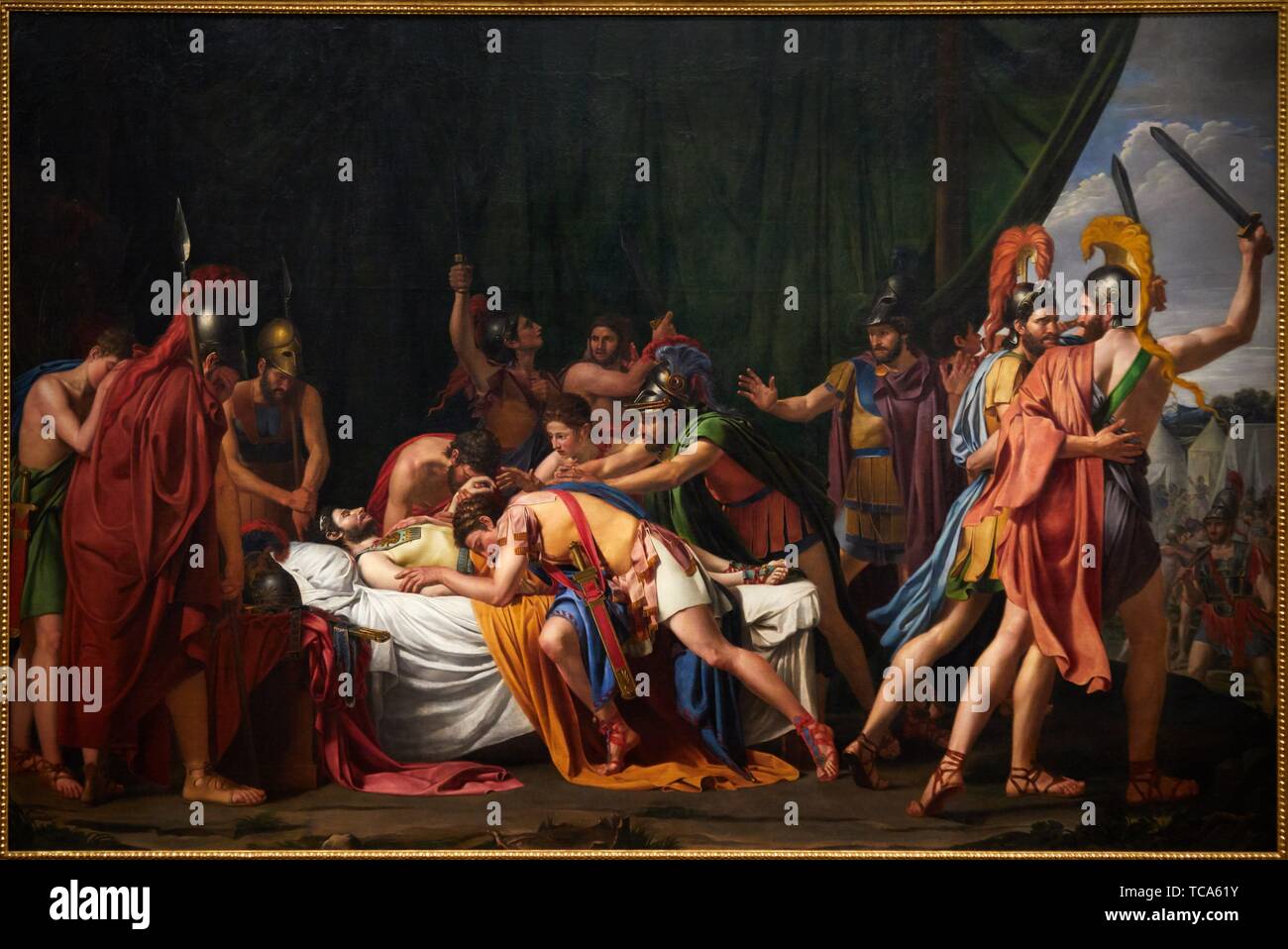 '''La muerte de Viriatus, Jefe de los lusitanos (Bosquejo preparatorio)'', de 1807, José de Madrazo y Agudo, el Museo del Prado, Madrid, España Foto de stock