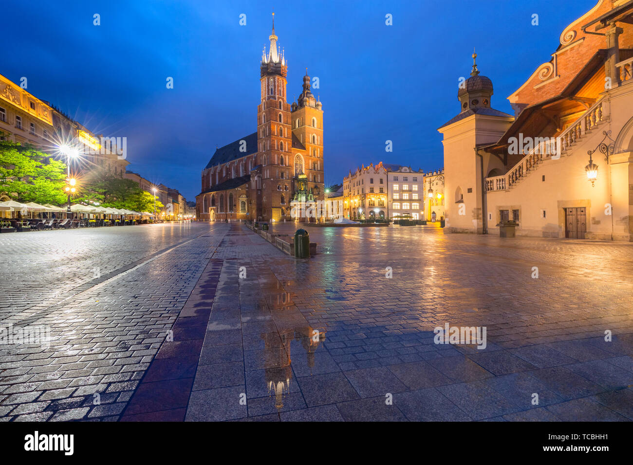Plaza del Mercado de Cracovia, Polonia Foto de stock