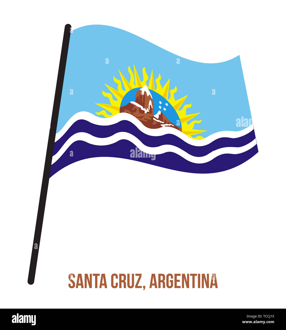 Santa Cruz ondear la bandera ilustración vectorial sobre fondo blanco.  Bandera de Argentina Provincias Fotografía de stock - Alamy