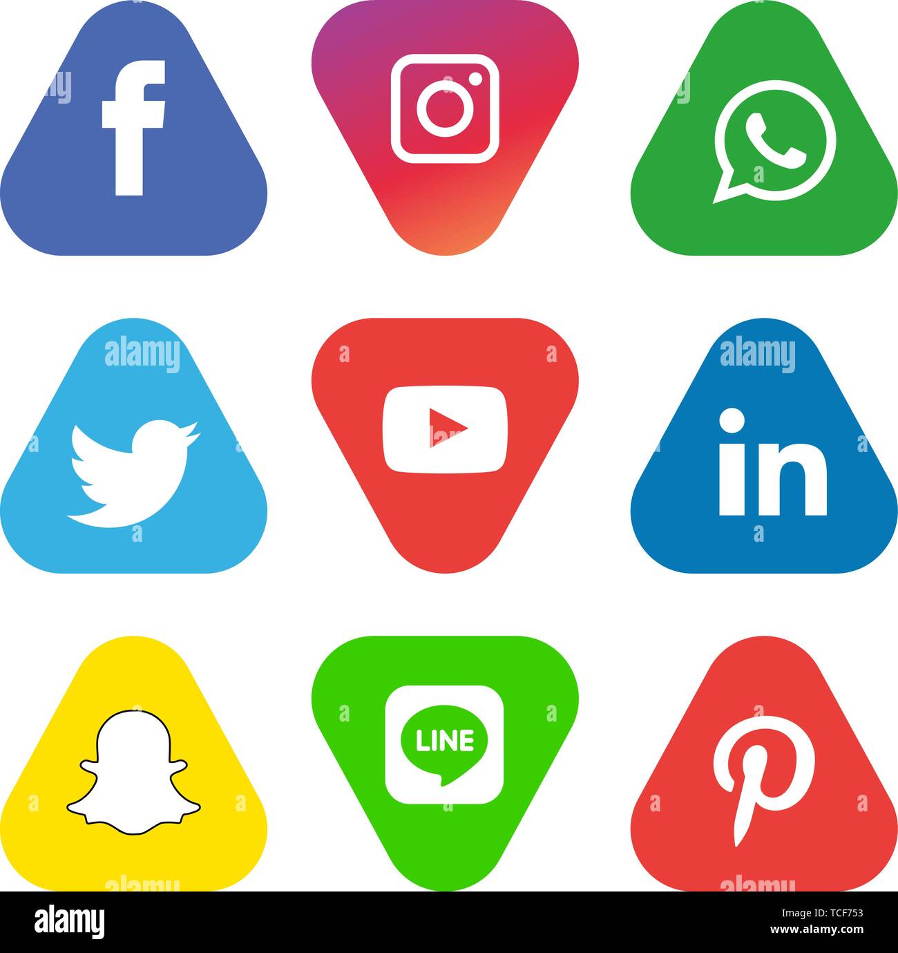 Iconos de medios sociales establecer logotipo vectorial, Illustrator, los medios  de comunicación social, icono snapchat, facebook, Instagram, twitter,  whatsapp,set, red, popular, conectar Imagen Vector de stock - Alamy