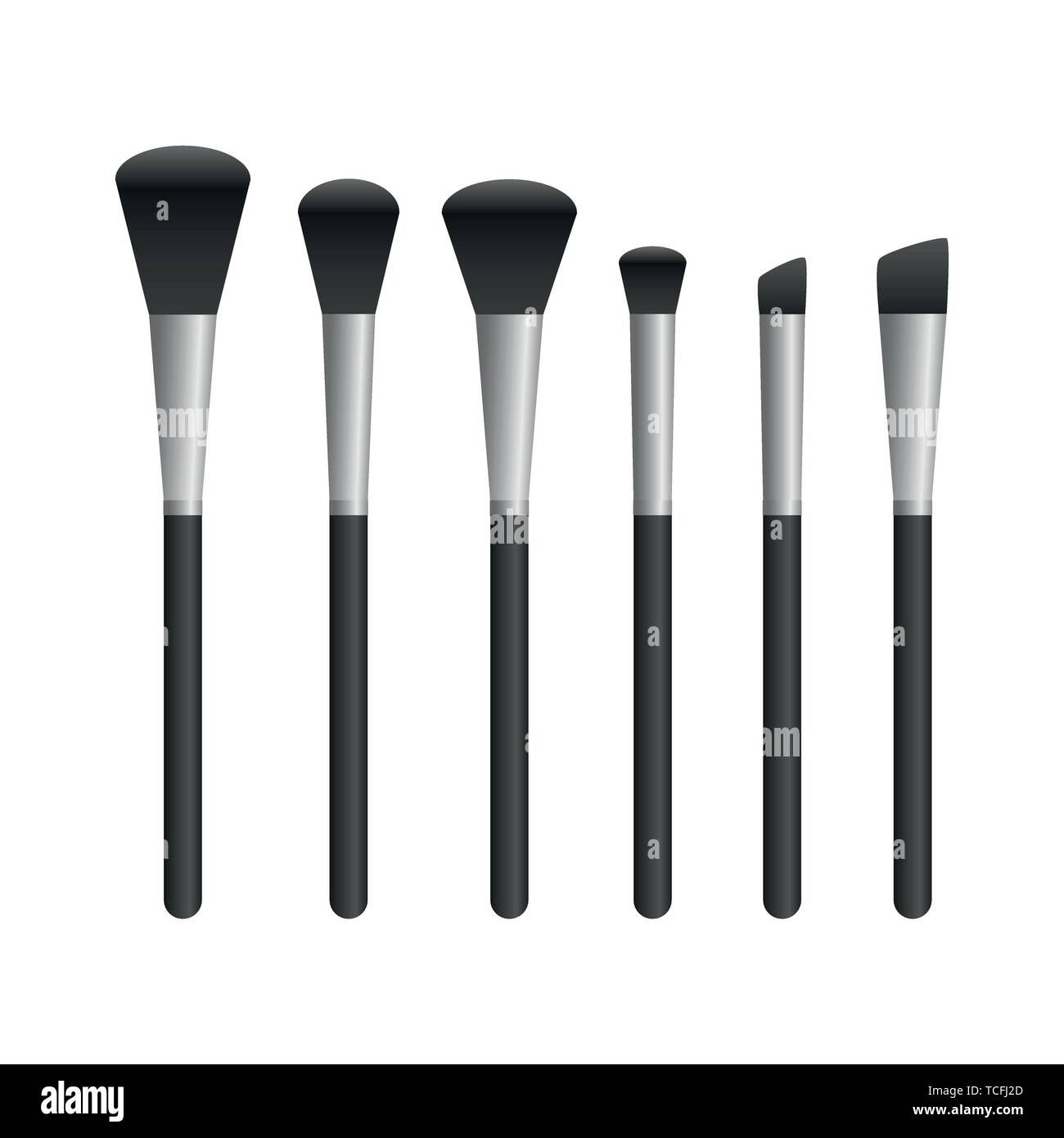 Brush set maquillaje plata aislado sobre fondo blanco ilustración vectorial EPS10 Ilustración del Vector