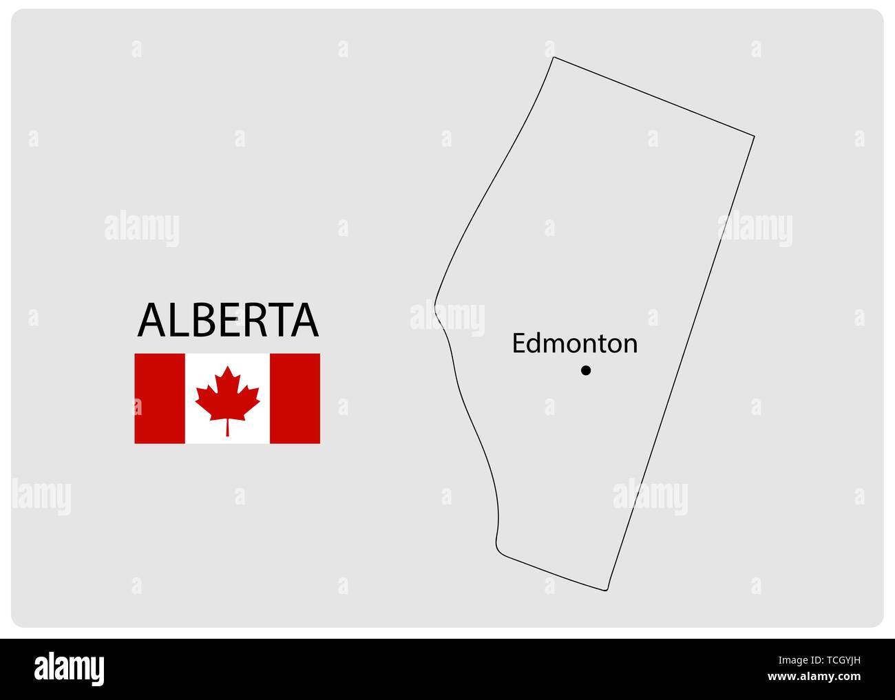 Ilustración vectorial de Alberta Mapa. Provincia de Canadá. Ilustración del Vector