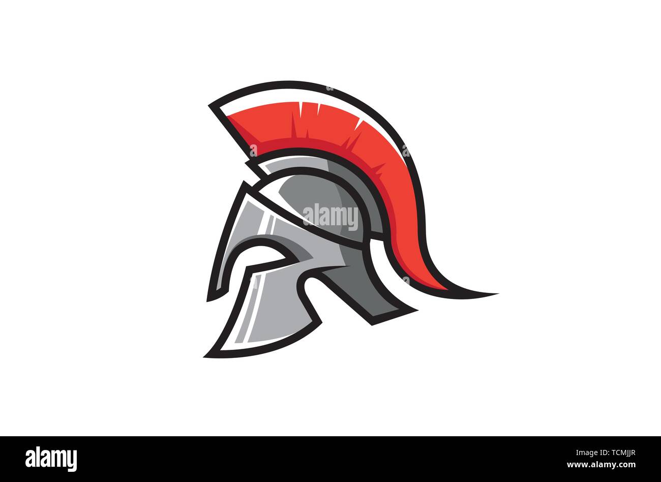 Símbolo del logotipo de casco espartano creativo diseño ilustración  vectorial Imagen Vector de stock - Alamy