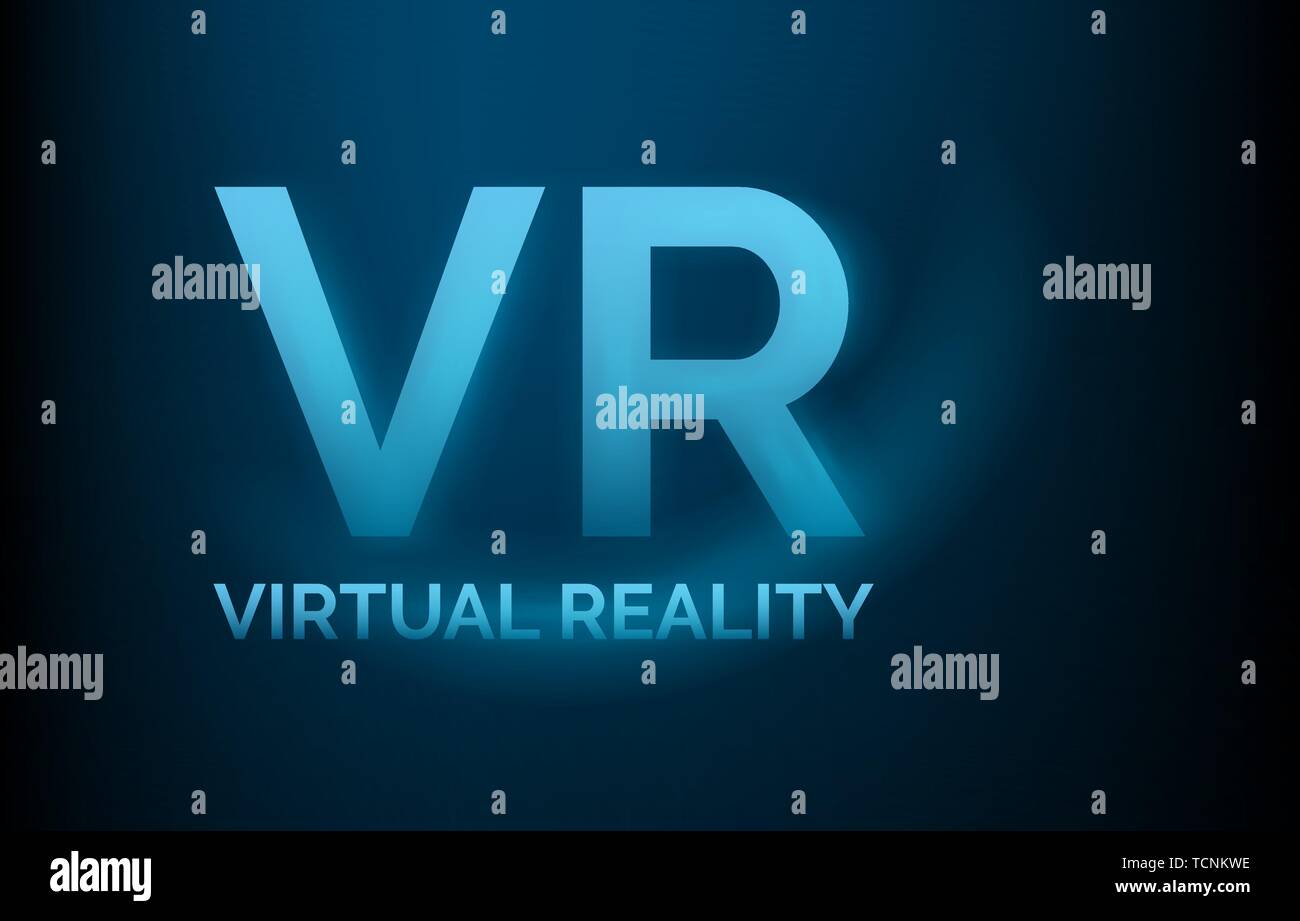 Realidad virtual VR banner, concepto tecnológico, baja poli, ilustración vectorial Ilustración del Vector