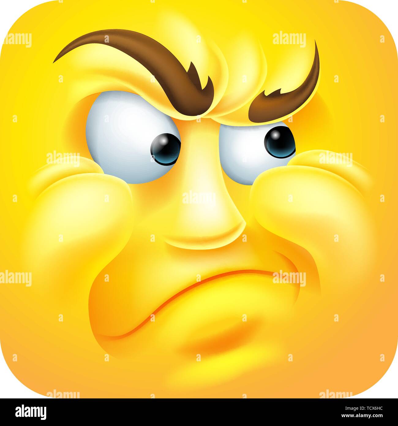 Icono Emoticones Emoji Molesto Personaje De Dibujos Animados Imagen Vector De Stock Alamy