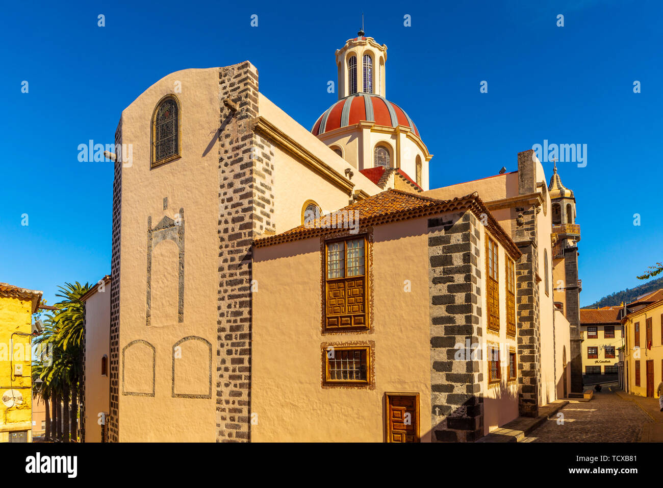 Iglesia de la Inmaculada Concepción, en La Orotava, Tenerife, Islas Canarias, España, el Océano Atlántico, Europa Foto de stock