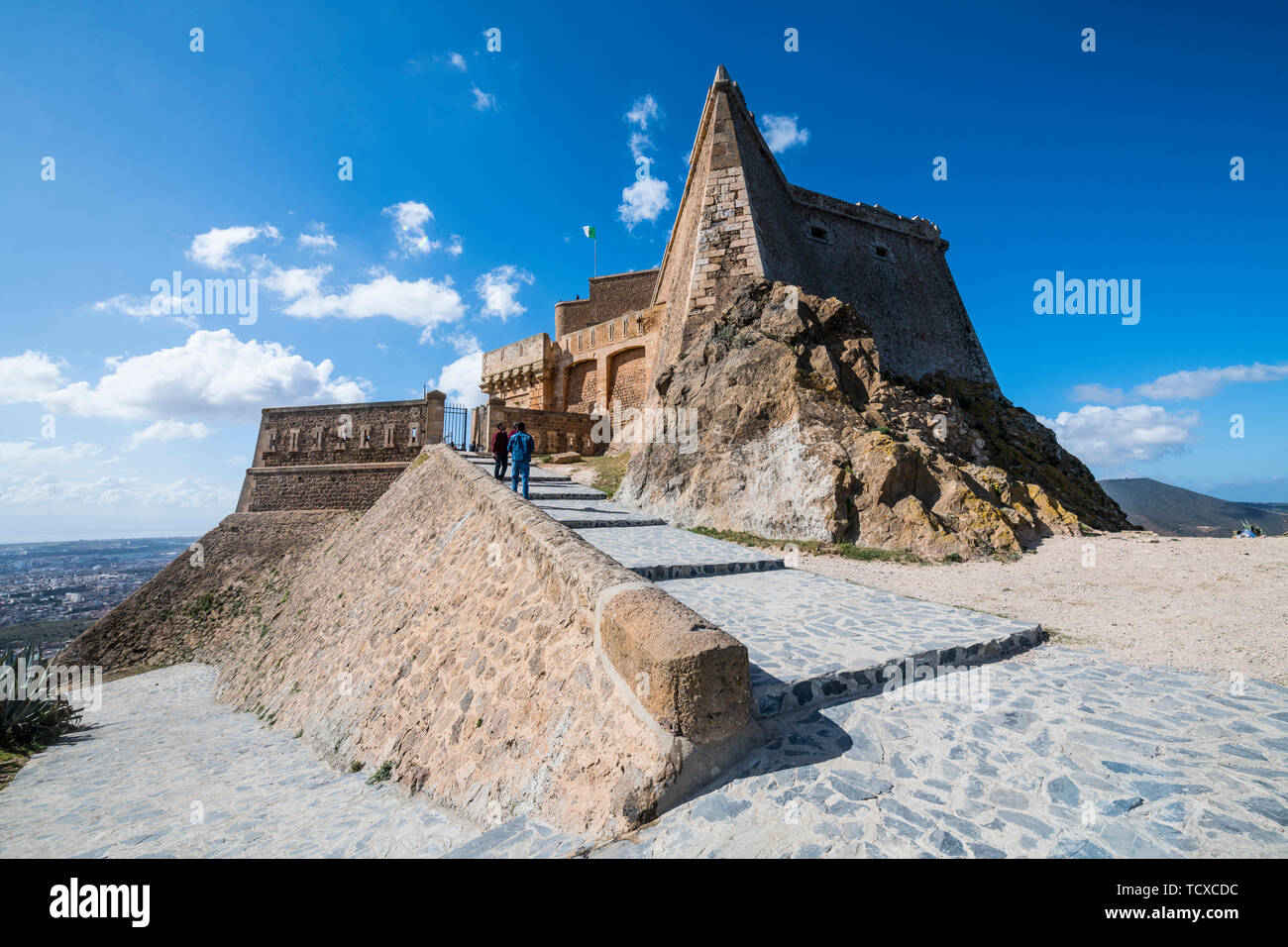 Castillo de Santa Cruz alta por encima de Orán, en Argelia, en el norte de África, África Foto de stock