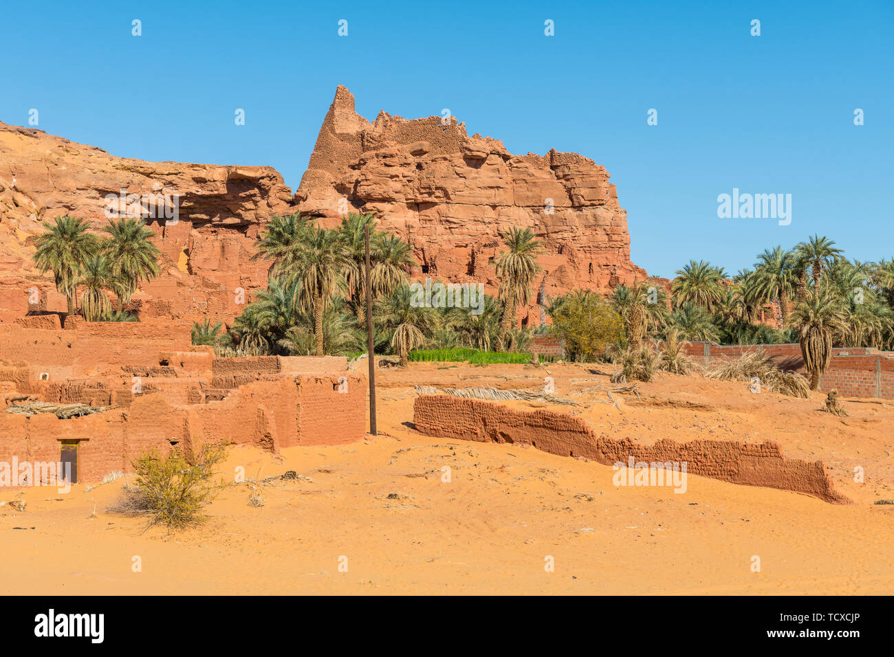 Antiguo Ksar, Old Town en el desierto, cerca de Timimoun, Argelia occidental, norte de África, África Foto de stock
