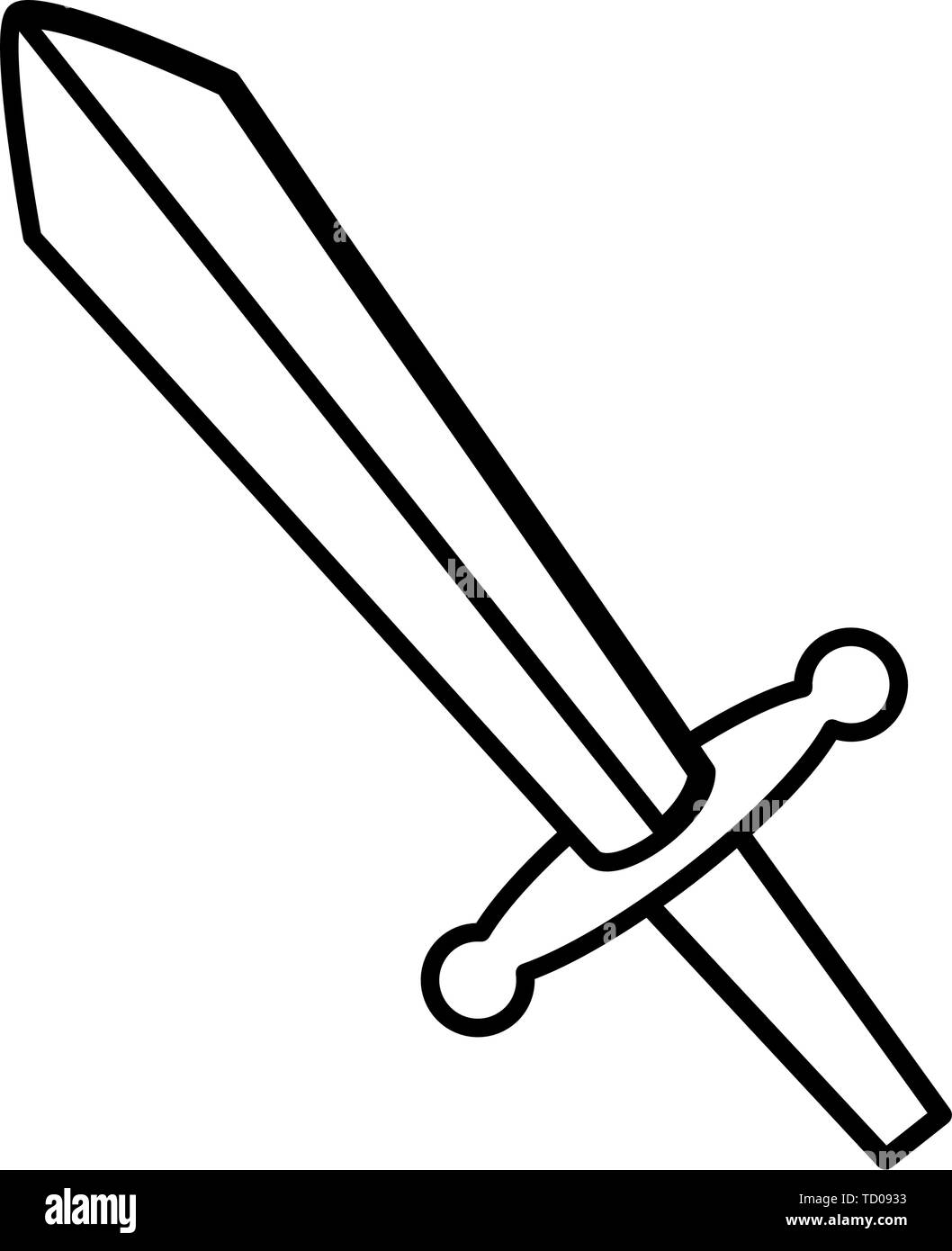 Casi editorial intimidad Espada medieval diseño blade Knight, arma antigua guerra afiladas y lucha  tema ilustración vectorial Imagen Vector de stock - Alamy