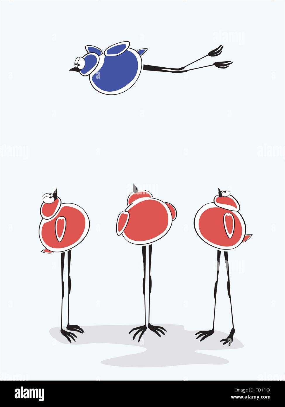 Grupo de red avistaje de pájaros volando un pájaro azul - Concepto de éxito - EPS8 agrupados y en capas Ilustración del Vector