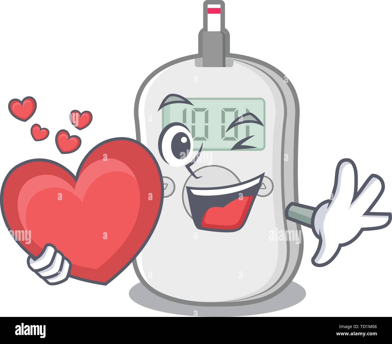 Con el corazón diabetes verifique la máquina cuadro de medicina de dibujos  animados Imagen Vector de stock - Alamy