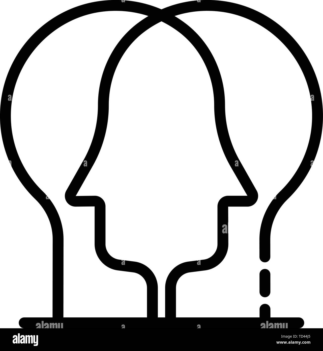 Icono de dos cabezas, el estilo de esquema Imagen Vector de stock Alamy