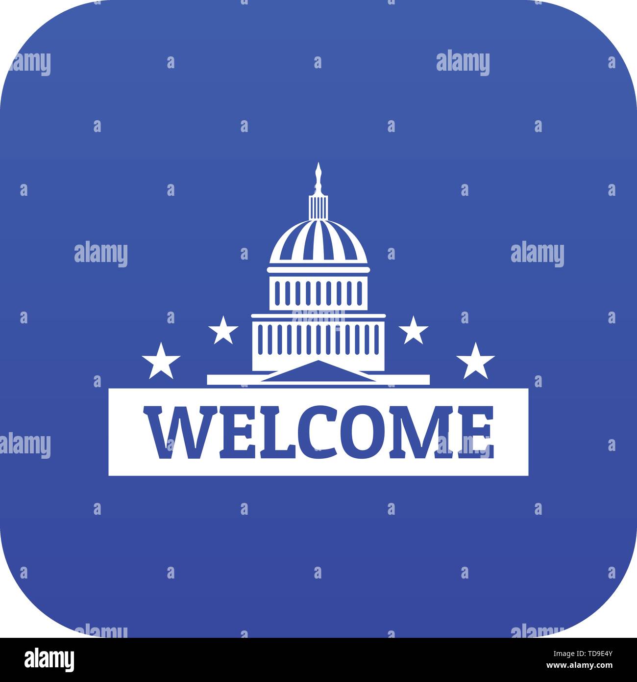 Bienvenido a vector azul icono de EE.UU. Ilustración del Vector