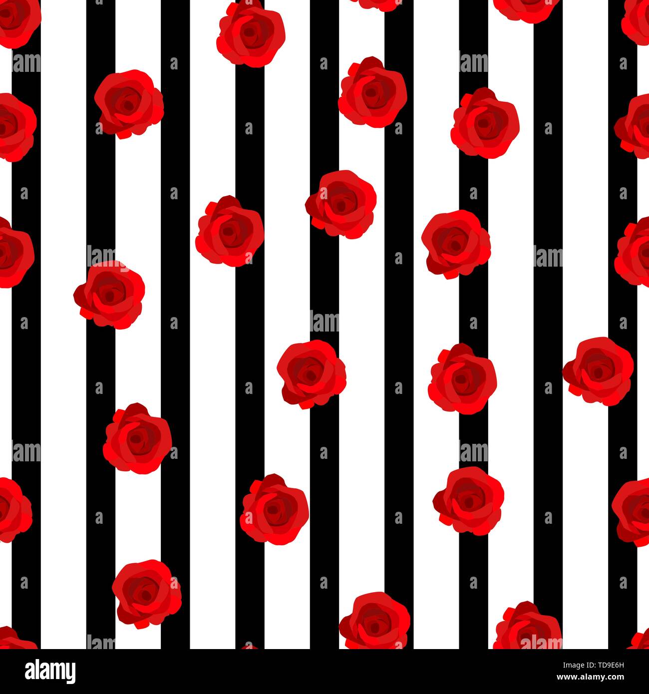 Vector vintage rosas rojas y hojas sobre fondo negro con rayas Repetir  patrón sin fisuras. Gran retro para tela, papel tapiz, proyectos  scrapbooking Imagen Vector de stock - Alamy