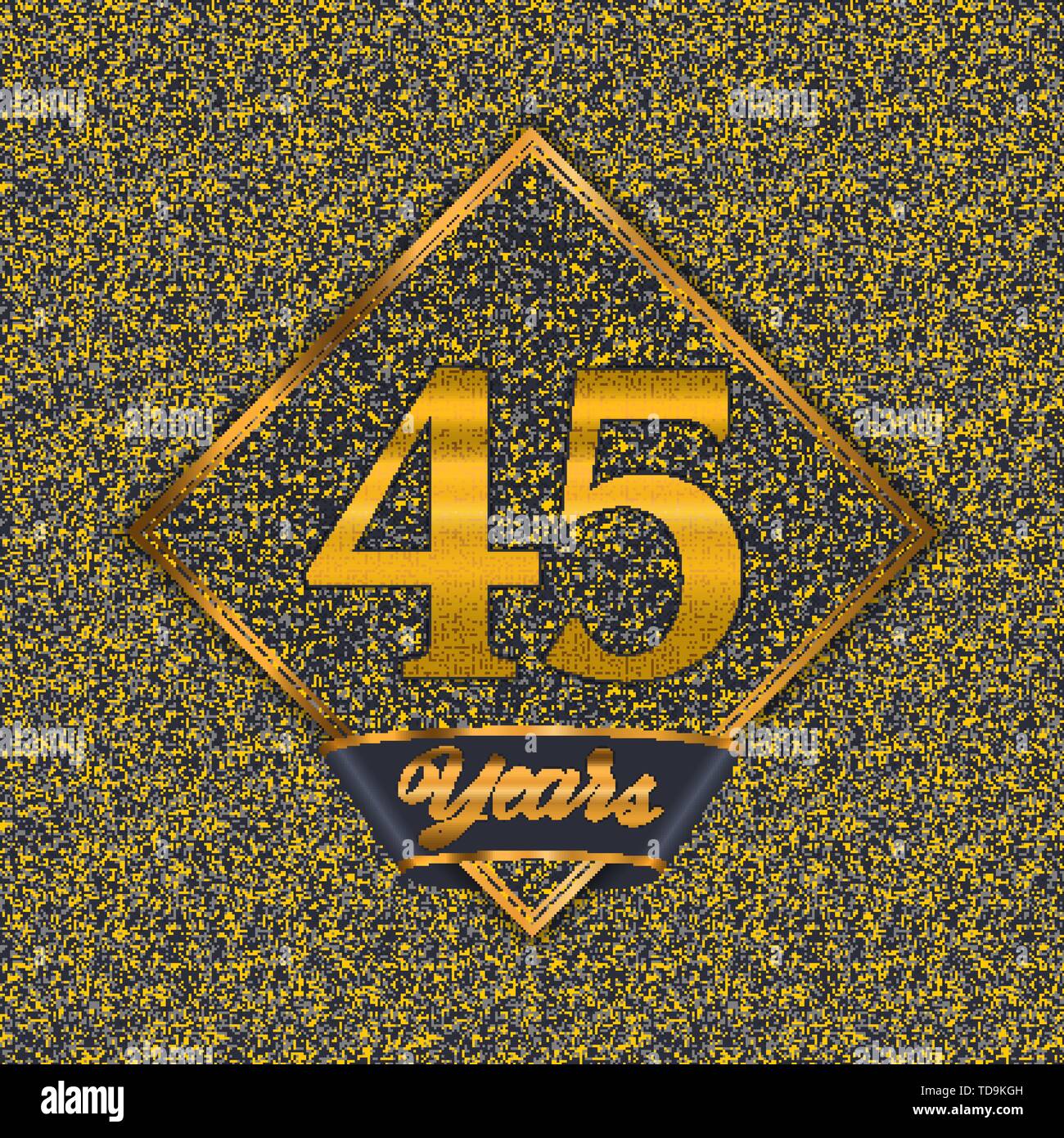 Número de oro cuarenta y cinco años (45 años) celebración de diseño.  Aniversario número de oro con fondo de lujo para su fiesta de cumpleaños  Imagen Vector de stock - Alamy