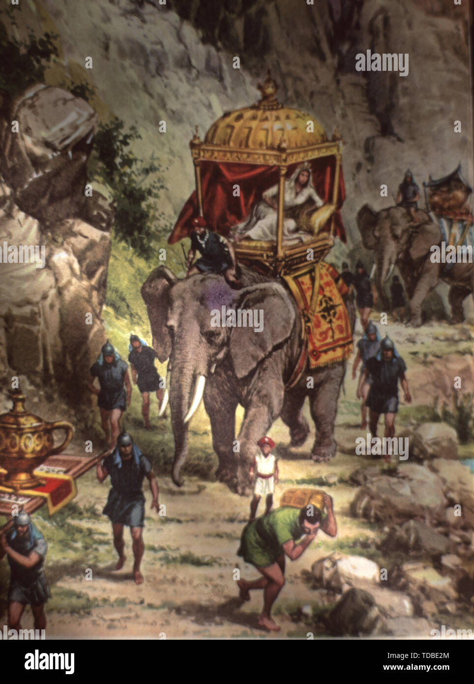 Ilustración de la Biblia representando 'primer libro de los Reyes 101' la llegada de la Reina Ilustración de la Biblia representando 'primer libro de los Reyes 101' la llegada de la Reina