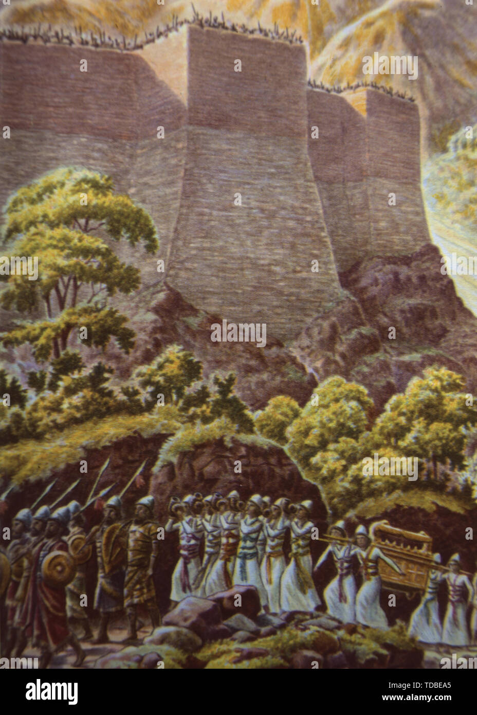 Ilustración de la Biblia representando 'Josué 61' Sitio de Jericó Fotografía de stock Alamy