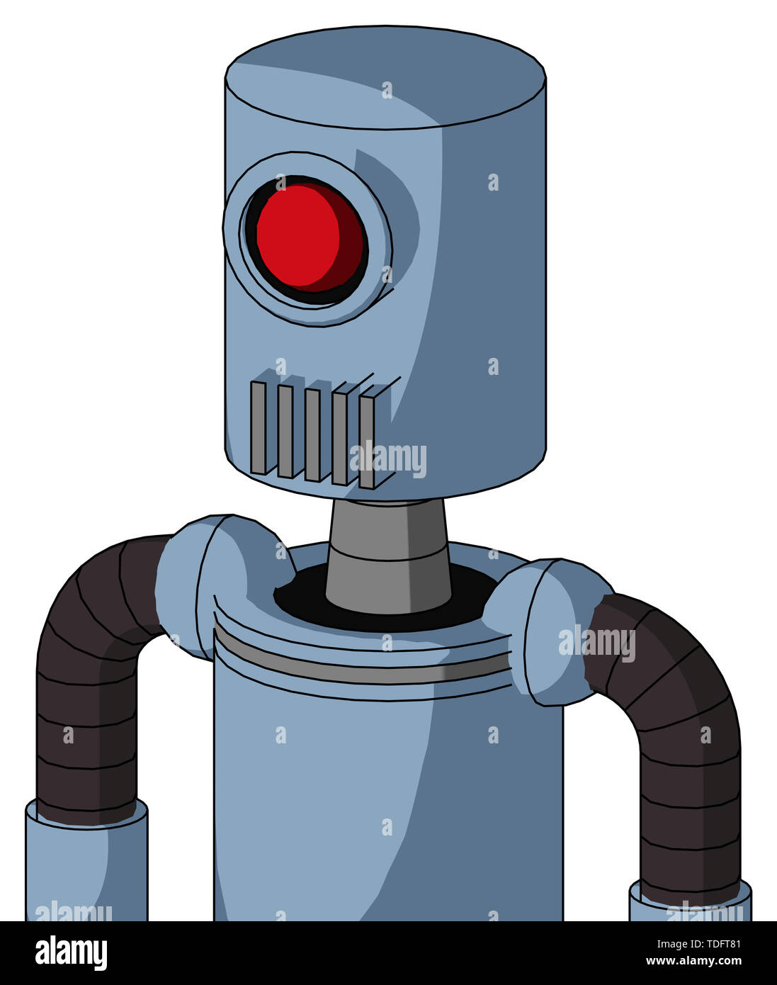 Estilo de retrato robot azul con culata y boca de ventilación y Cyclops ojo  Fotografía de stock - Alamy