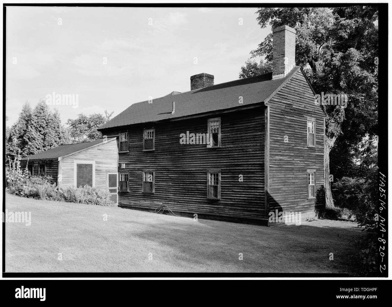 NORTHWEST VISTA DEL EXTERIOR - Casa Hunt-Hosmer, Lowell Road, Concord, Middlesex County, MA Foto de stock