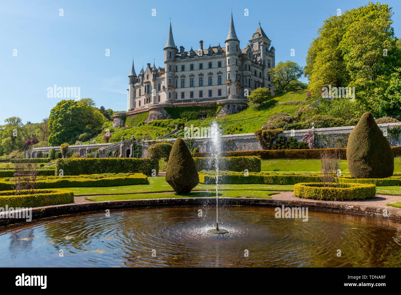 Castillo Dunrobin, Jardín & Grounds, Costa Norte, Scotland, Reino Unido Foto de stock