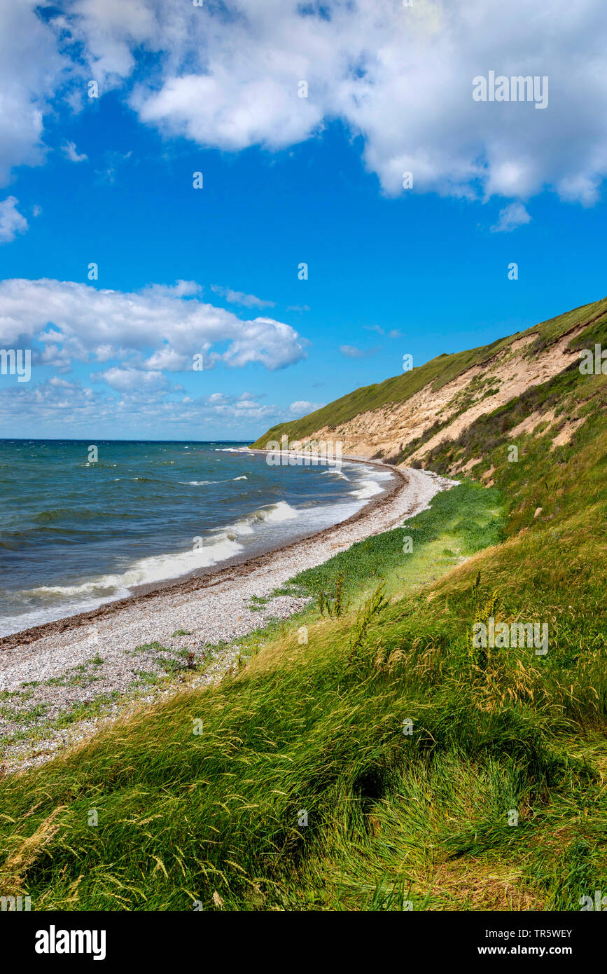 La costa noreste de la isla de Samsoe en verano, Kattegat, Dinamarca, Samsoe, Maarup Foto de stock