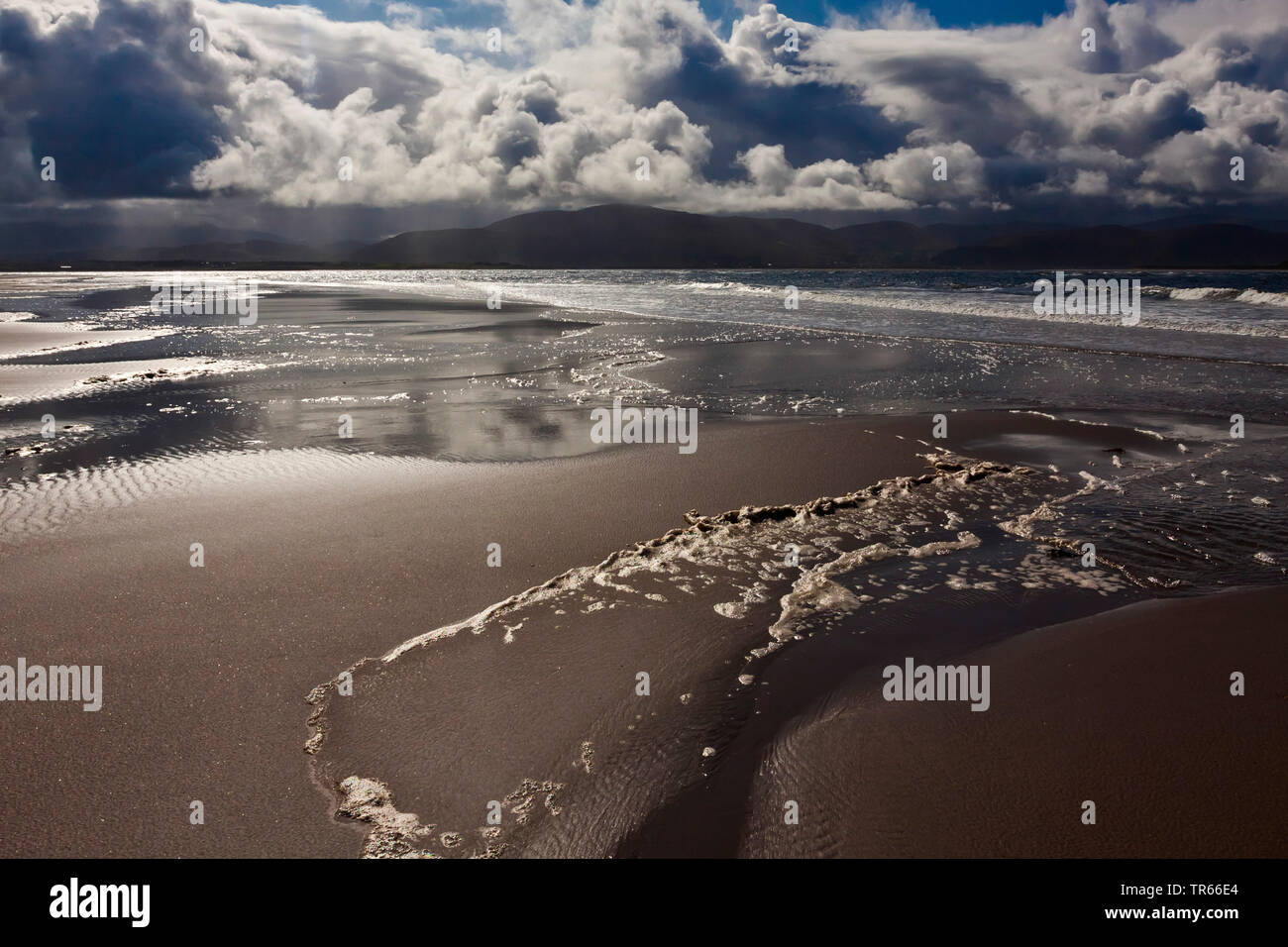 Playa de arena, en Irlanda, en el condado de Kerry, la península Dingle Foto de stock