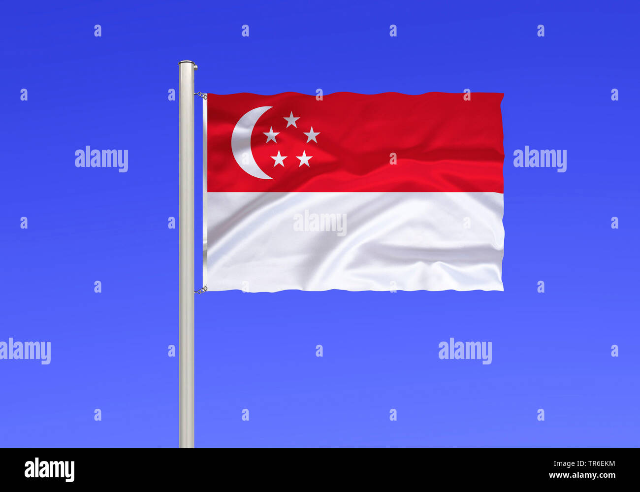 Pabellón de Singapur contra el cielo azul, Singapur Foto de stock