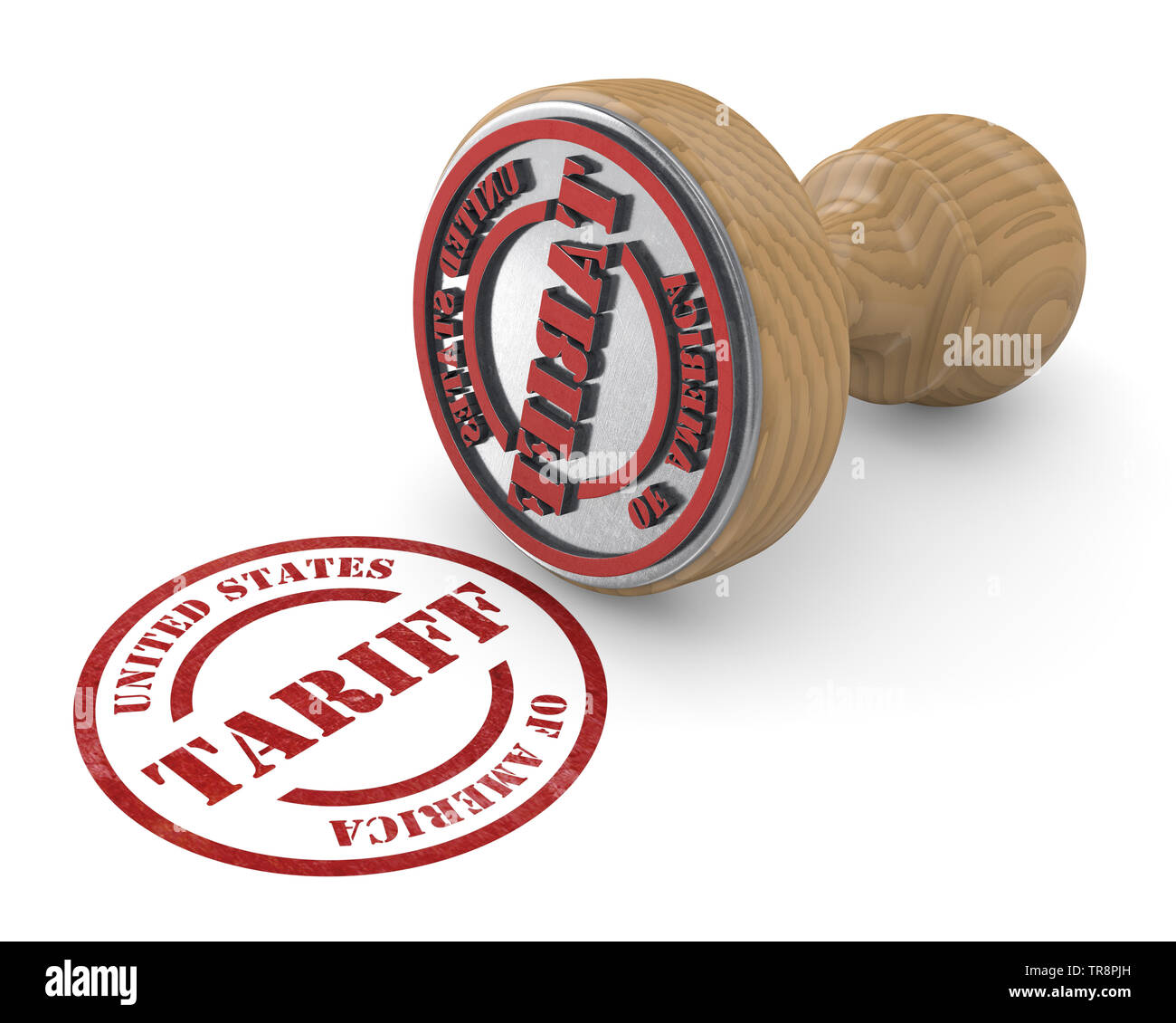 3d Render De Ee Uu Sello De Aranceles Aduaneros Importaciones Y Exportaciones Economico Impuesto U Obligacion Concepto Fotografia De Stock Alamy