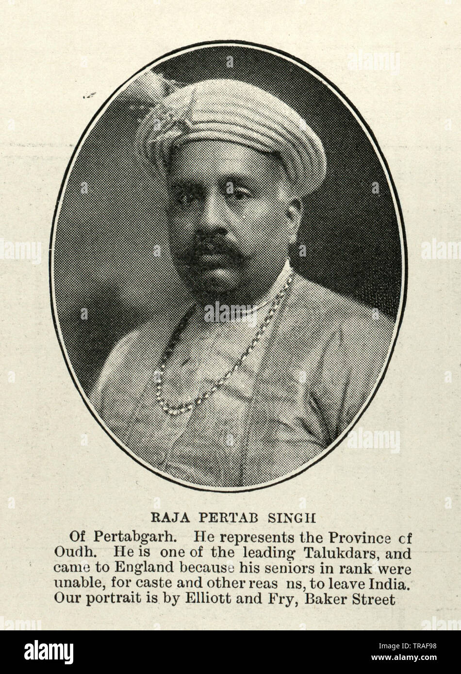 Fotografía vintage de Raja Singh de Pertabgarh Pertab, 1902 Foto de stock