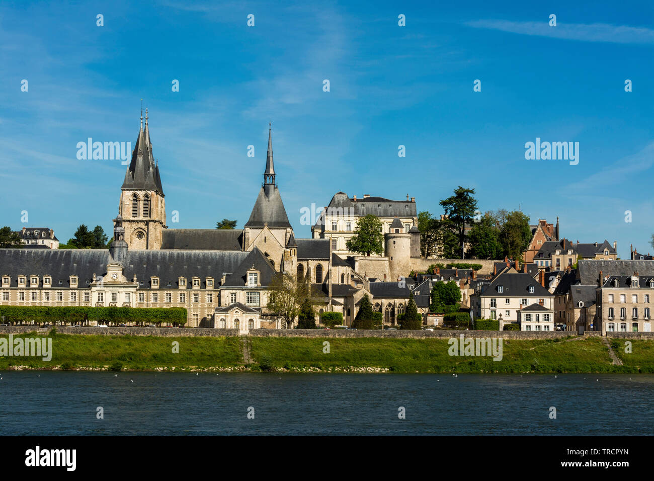 Vista de la Loire , de la ciudad de Blois, Loir-et-Cher, Center-Val departamento de Loire, Francia, Europa Foto de stock