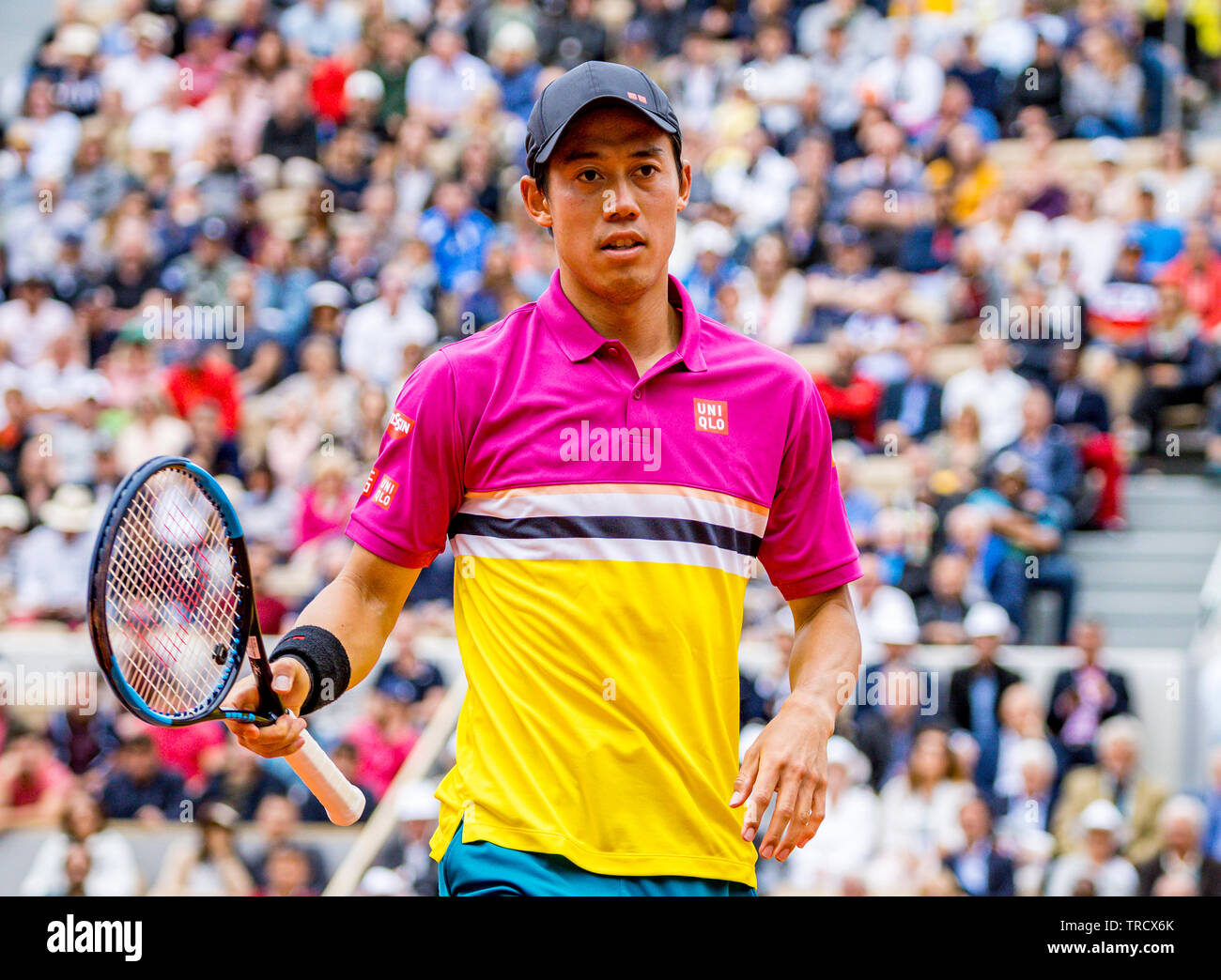 París, Francia, el 3 de junio, 2019, el tenis, el Abierto de Francia, Roland Garros, Kei Nishikori (JPN) Credit: Henk Koster/Alamy Live News Foto de stock