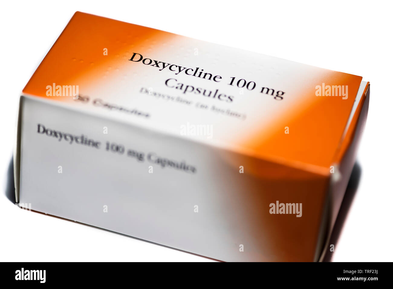 Caja de doxiciclina cápsulas prophelactic antimaláricos tratamiento para prevenir la infección por malaria Foto de stock