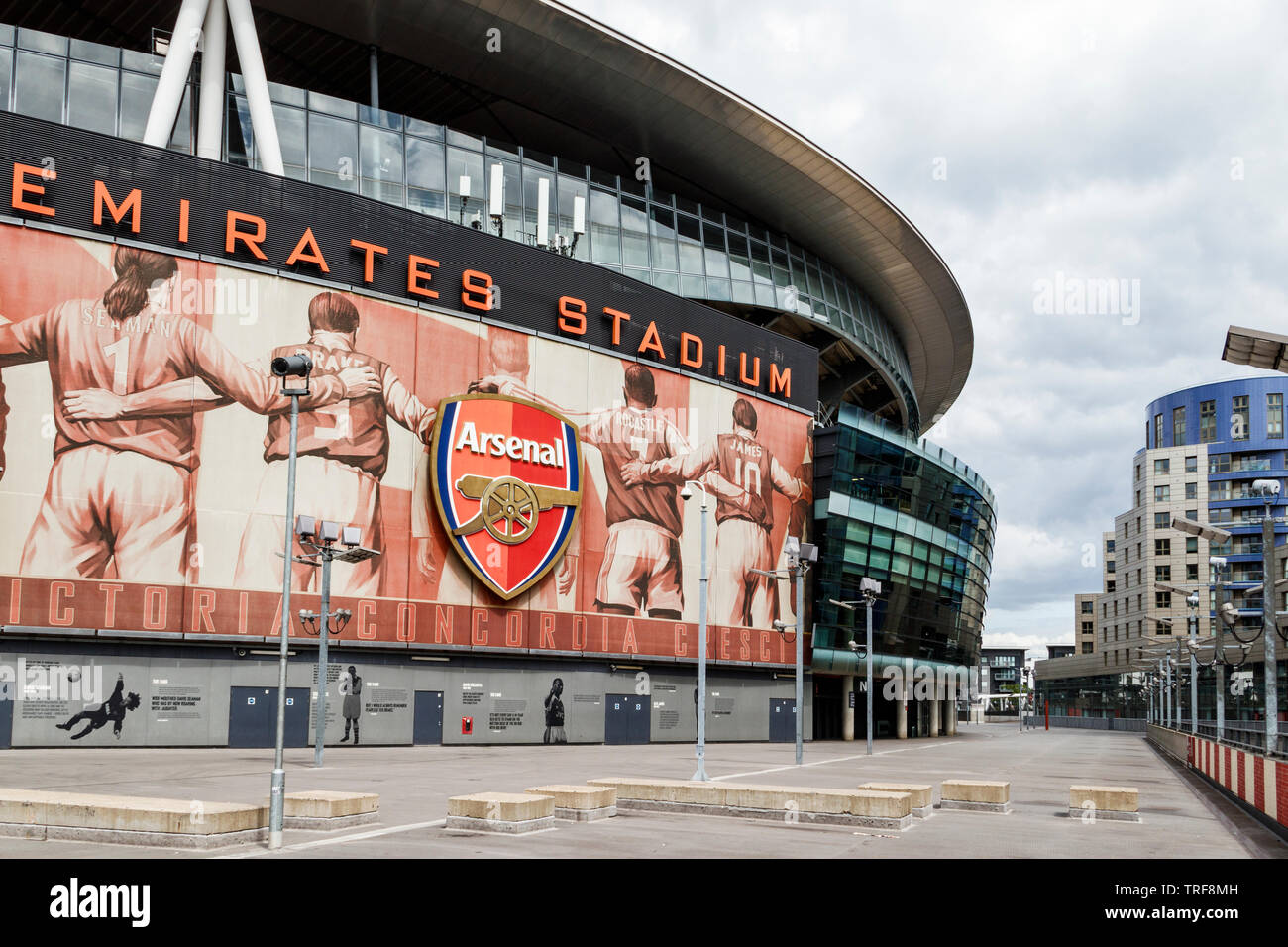 El Emirates Stadium, hogar del club de fútbol del Arsenal, Islington, Londres, Reino Unido, 2019 Foto de stock