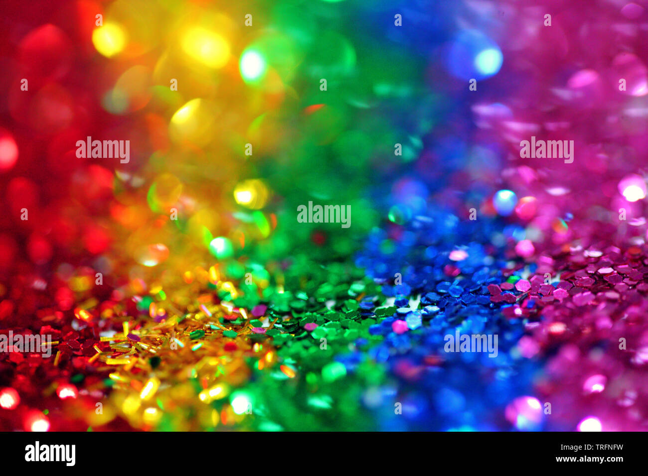 Los colores del arco iris impresionante épica Glitter Foto de stock