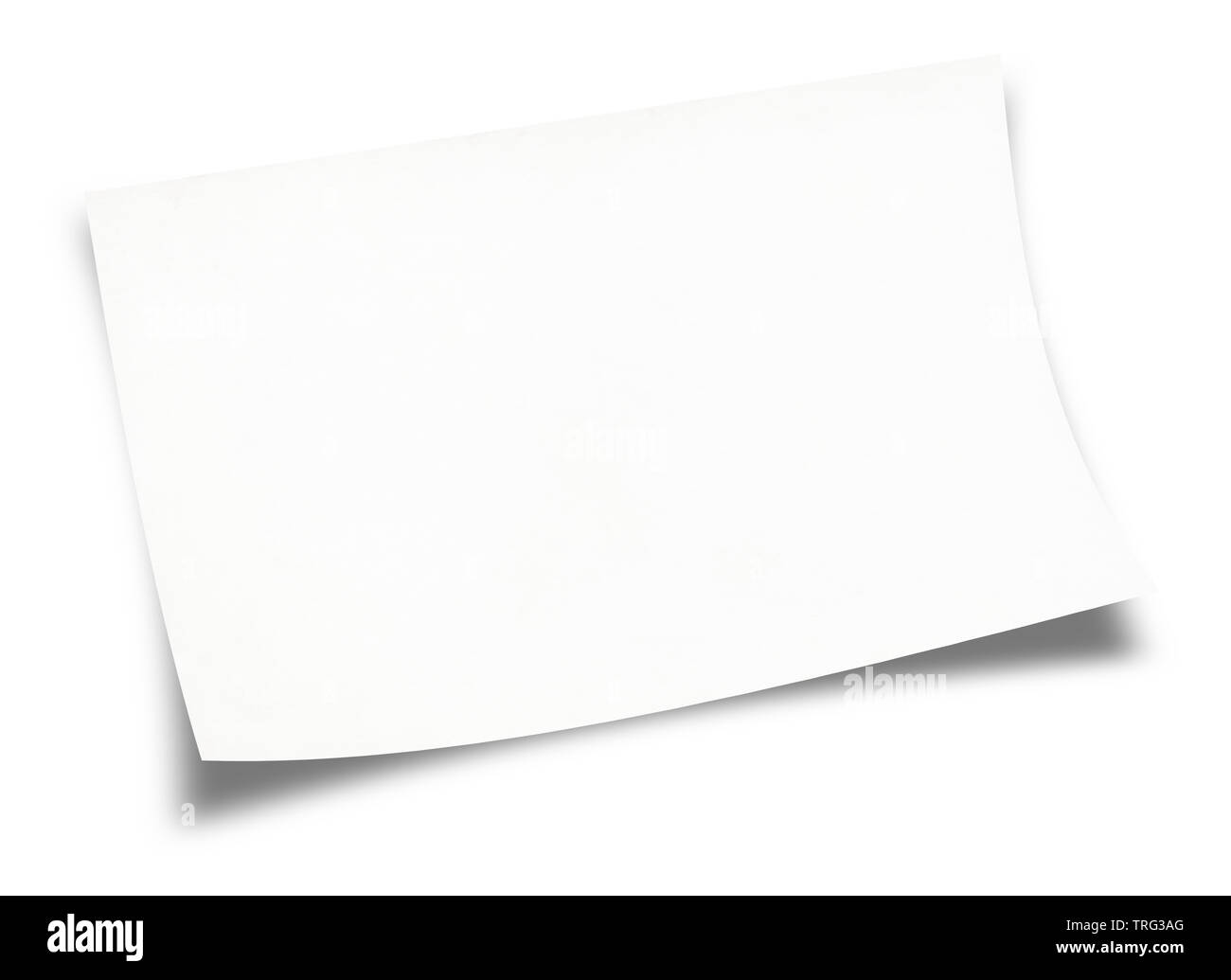 Hoja de papel blanco aislado sobre fondo blanco Fotografía de stock - Alamy