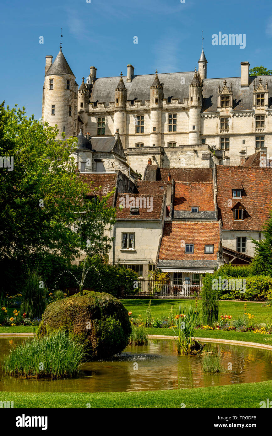 Logis Royal en ciudad real de Loches, Indre et Loire, Centro Val de Loire, Francia Foto de stock