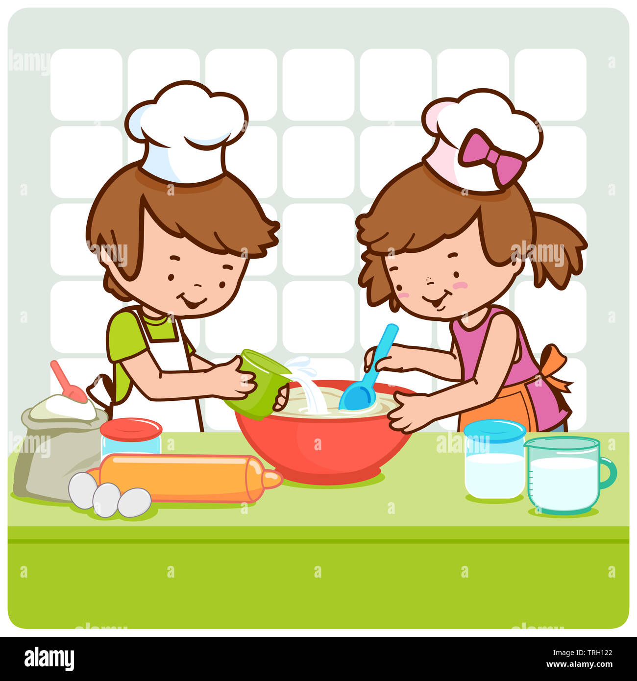 Cartoon chef kids baking cooking fotografías e imágenes de alta resolución  - Alamy