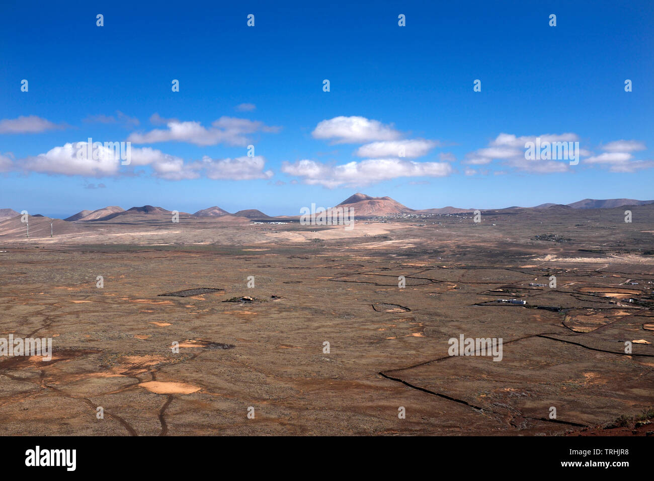 Paisaje cerca de Lajares, Fuerteventura, visto desde Calderón Hondo Foto de stock