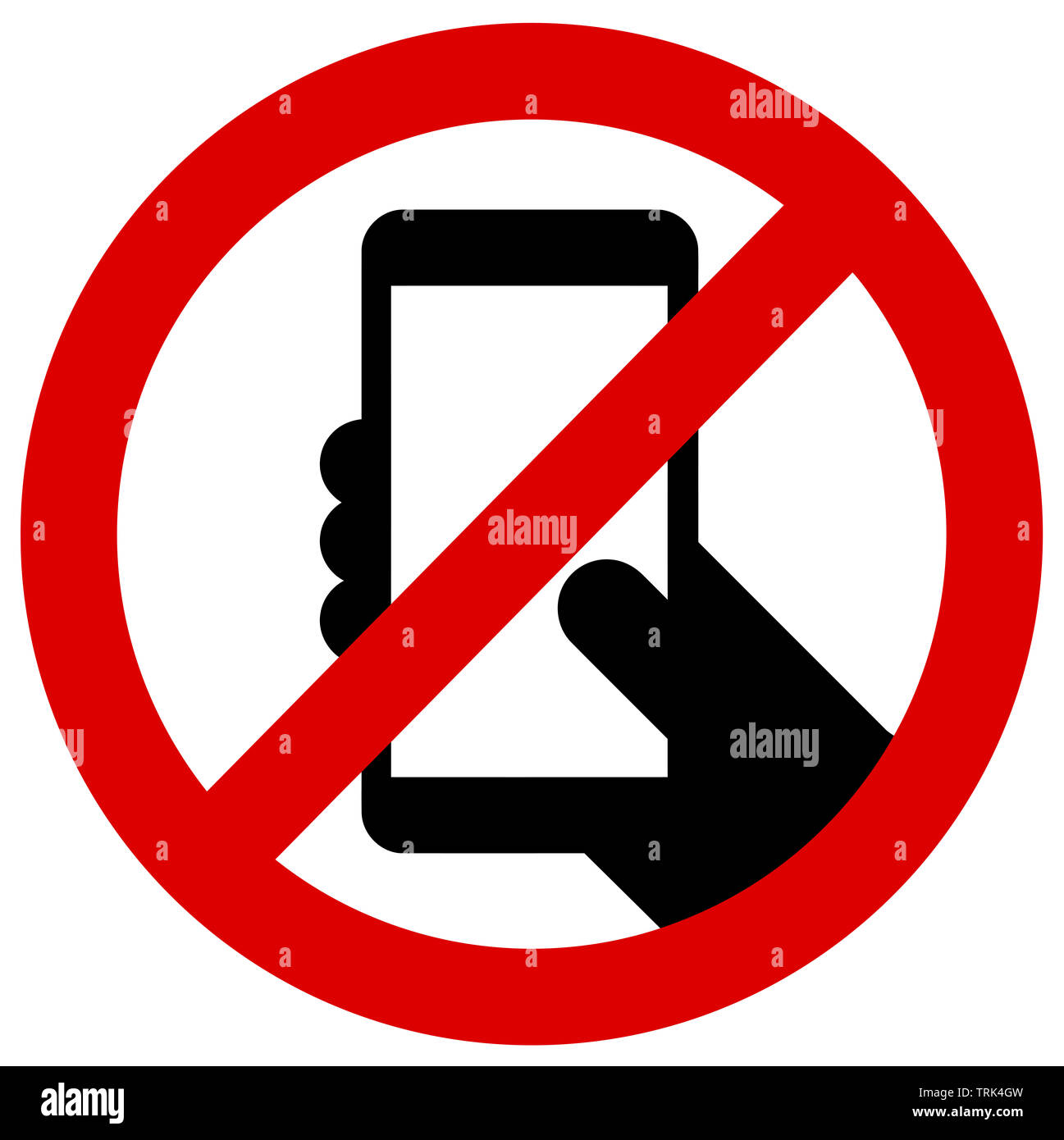 Ningún teléfono móvil smartphone firmar apagar ilustración Fotografía de  stock - Alamy