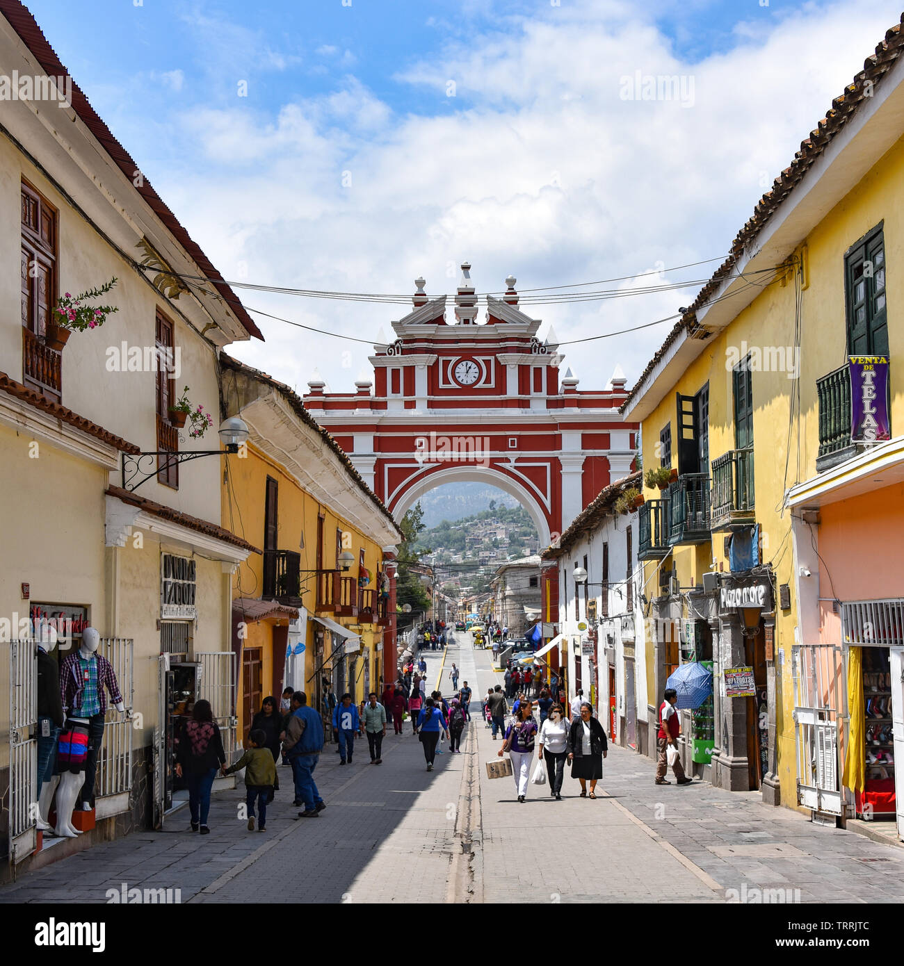 El Arco de Triunfo, en la ciudad de Ayacucho, Perú Fotografía de stock