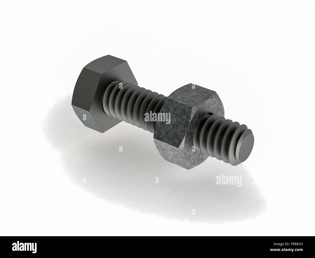 Ilustración 3D de una tuerca y tornillo Fotografía de stock - Alamy
