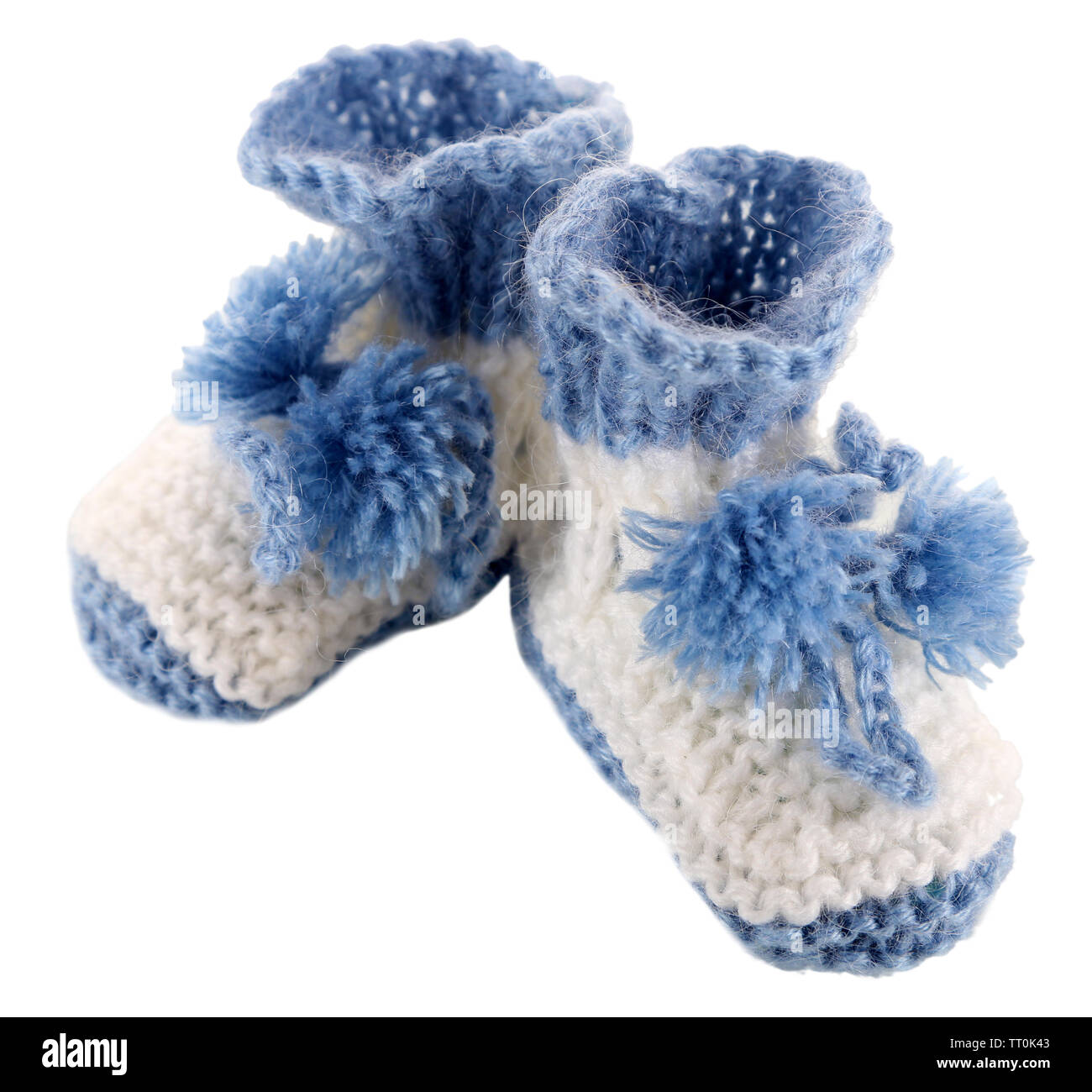 Crochet botines para bebé, aislado en blanco Fotografía de stock - Alamy