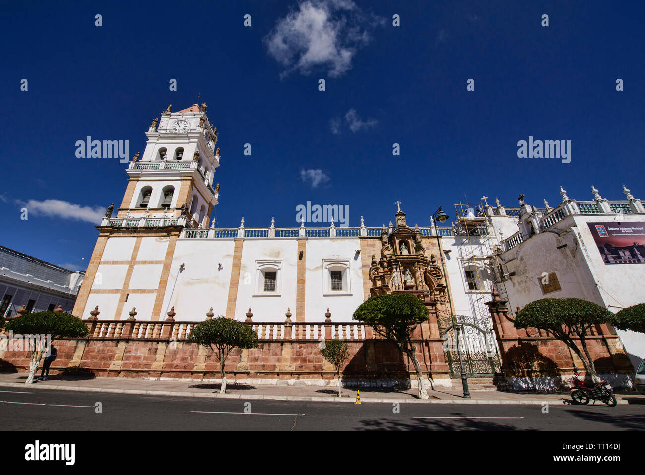 Catedral Metropolitana de Sucre, Bolivia colonial Foto de stock